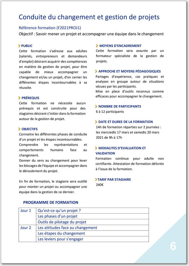 Découvrez notre offre de formation