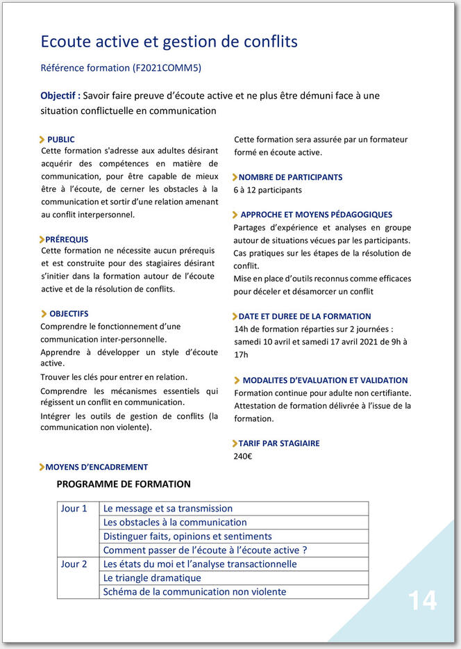 Découvrez notre offre de formation